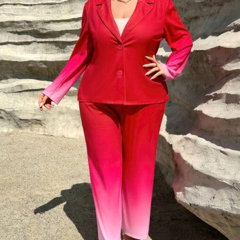 SHEIN CURVE OMBRE SUIT SET SZ 0X 1X